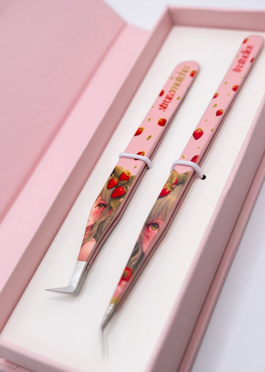 strawberry matcha tweezer duo