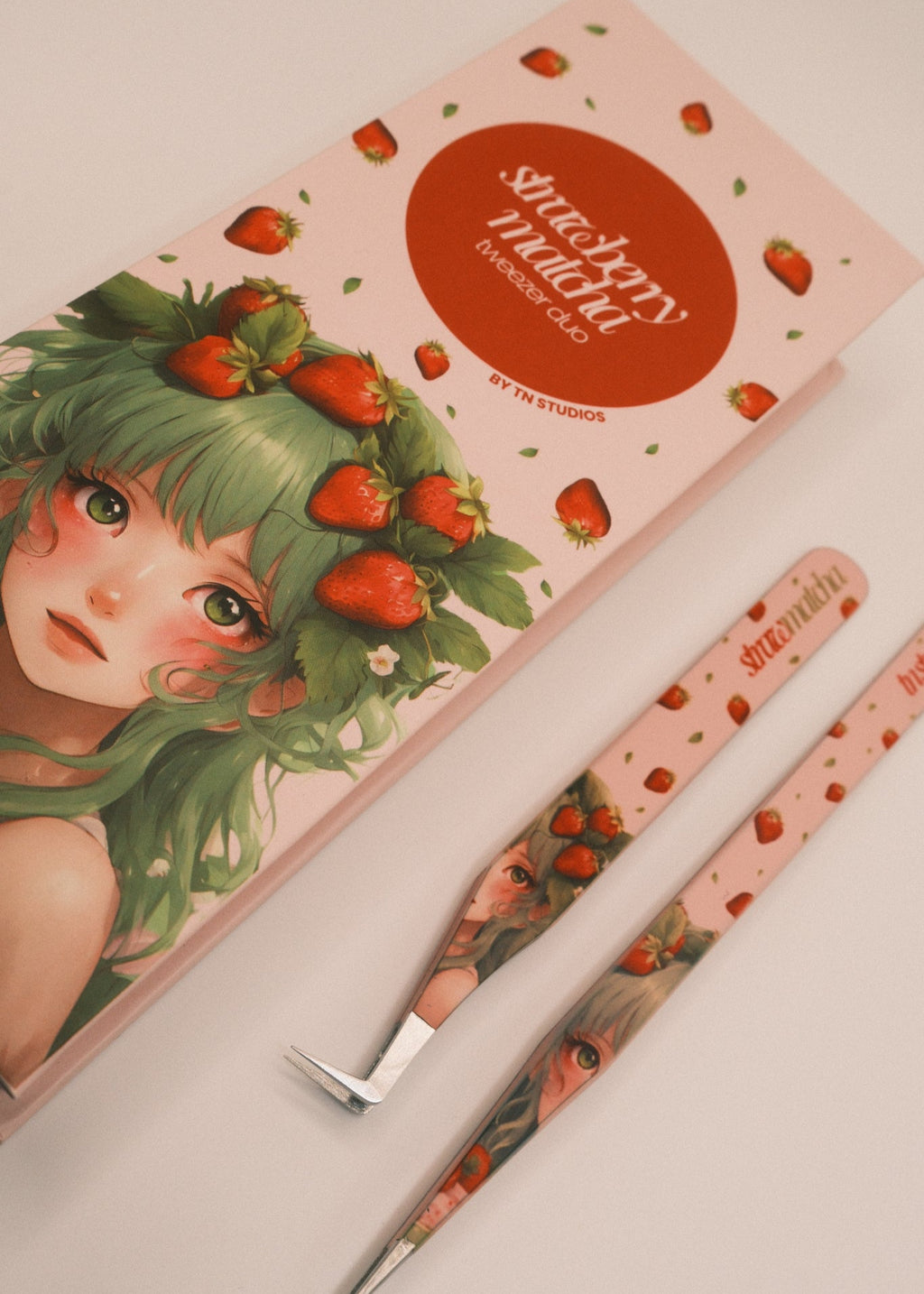 strawberry matcha tweezer duo